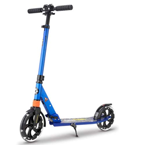 HUYYA Scooter für Erwachsene, Quick-Release Faltsystem + Scooter Schulterriemen, Große Räder, bewegliche Freestyle-Roller, Maximale Last 100kg / 220lb,Blue Cover