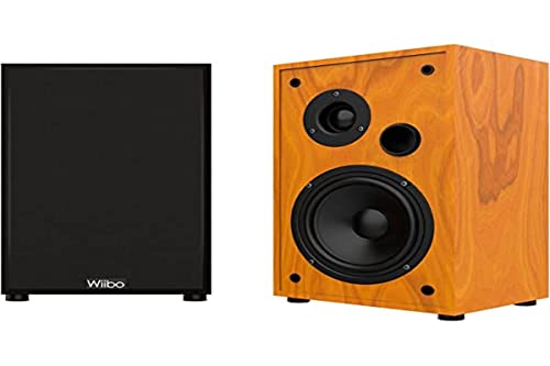 Wiibo- String 15 - Pareja de Altavoces HiFi - Altavoces Inteligentes - Altavoces Estantería - Potencia 100W - 225 mm x 185 mm x 300 mm - Color Nogal - Sonido Profundo con Matices Cover