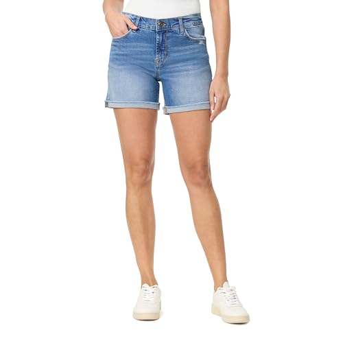Short en jean femme kensie chic à revers simple