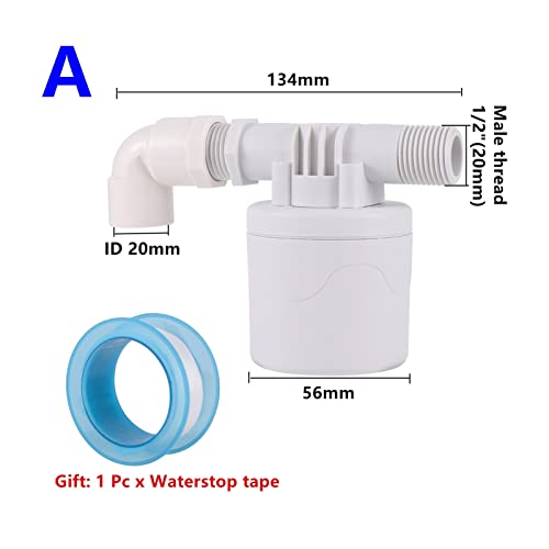 Válvula de control de nivel de agua automática instalada en el interior con rosca de 1/2" 3
