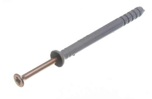 Onestopdiy.com 40 X Nylon Hammer In Frame Fixings Rawl Masonry Plugs & Screws M6 X 70Mm