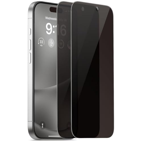 I Phone 16 Pro Max Screen Protector Privacy 6.9 100% Privacy Protection Ultimate Drop Protection 1:1 Full Coverage Anti Spy Screen Protector 9H Tempered Glass Fit for Most Case 2 Pack