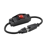 KHGUZ Car Outdoor Extension Cord with Switch On/Off, 16A 250V 14AWG Heavy Duty Waterproof Lighted Auto Extension Cord Inline Switch for Electrical Equipment, Universal for RV, SUV, Truck