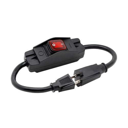 KHGUZ Car Outdoor Extension Cord with Switch On/Off, 16A 250V 14AWG Heavy Duty Waterproof Lighted Auto Extension Cord Inline Switch for Electrical Equipment, Universal for RV, SUV, Truck