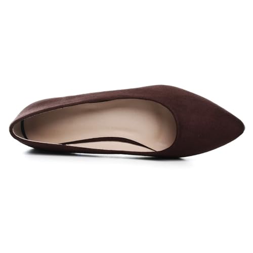 LUXINYU Cute Slip-On Flat Ballet Shoes Soft Suede Solid Classic Pointed Toe Flats Comfortable Dress Shoes4