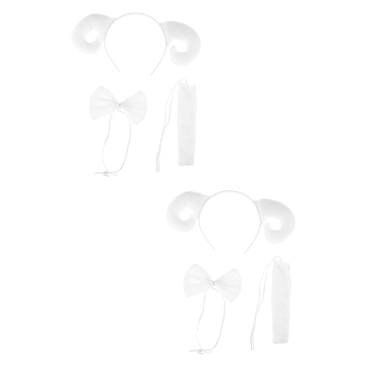 ABOOFAN 2 Sets Lamb Headband Sheep Silly Hat Outfits Halloween Animal Headband ' Party Supplies Tie Headband Stuffed Animals Cosplay Headbands Performance Props Party Costume