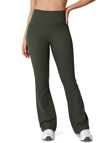 Hugcurve No Front Seam High Waisted Flare Leggings for Women Bootcut Yoga Pants Buttery Soft - 29.5''/31.5''/33.5''