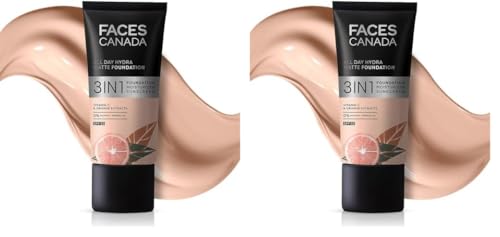 FACESCANADA All Day Hydra Matte Foundation|3-In-1 Foundation + Moisturizer Cream + Spf 30|24 Hr Aloe Hydration&Vitamin C|10Hr Long Wear|Medium To High Buildable Coverage|Rose Ivory 011|25Ml,Pack Of 2