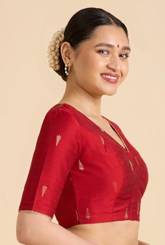 Image of Studio Shringaar Women's Handloom Cotton Silk Readymade Saree Blouse with Underarm Sweat Pads (Pack of 14 Pads)