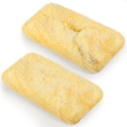 Dingion 2 Pcs 9" Pure 100% Lambswool Wash Pad Replacement Lambswool Washing Mitt for Cleaning Rv, Car, Motorhome, Boat, Truck