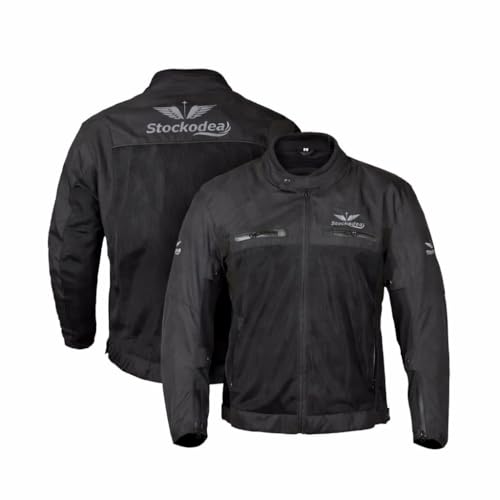 STOCKODEA Motorcycle Reflective Jacket for Men-Breathable Mesh-CE Armor Biker Riding Jacket Waterproof-All Season