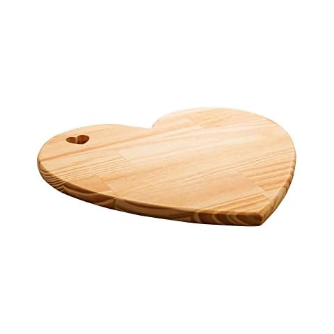 Wolff Wooden Heart Shaped Serving Board, Pine Wood Charcuterie and Cheese Board, Serving Platter, Wooden Tray, Cutting Board 13x12 Cover