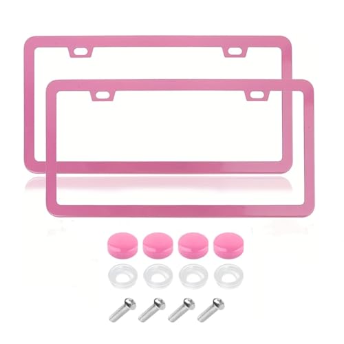 Fashion Super Slim Matte Pink License Plate...