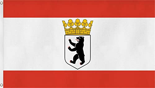 normani TOP QUALITÄT !! Fahne Flagge, Grösse: ca. 90x150 cm, Ordentliche Stoffqualität - Stoffgewicht ca. 110 gr/m2 Farbe Berlin