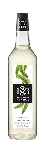 1883 Maison Routin Peppermint Syrup for Cocktails, Mocktails, Coffee, Tea & Hot Chocolate – Barista Syrup, Premium Mixer – Vegan-Friendly, Allergen-Free, No Artificial Colours – 1L Glass Bottle