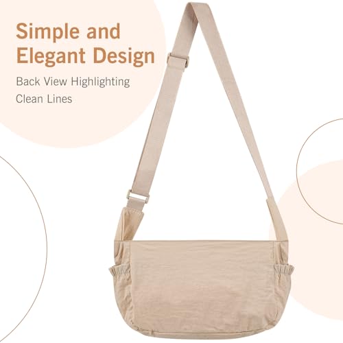 Canvas Crossbody Bag for Women, Shoulder Bag with Pockets, Casual Travel Messenger Bag2