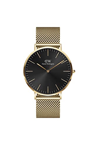 Image of Daniel Wellington Classic Men's Watch - 40mm Case, Japanese Quartz Movement, Mesh Stainless Steel or Leather Strap, Water Resistant, Analog Watch for Men
