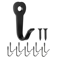 FUXXER® - Black Iron Classic Coat Hooks, Set of 10, 39 x 22 mm, Vintage Country House Style