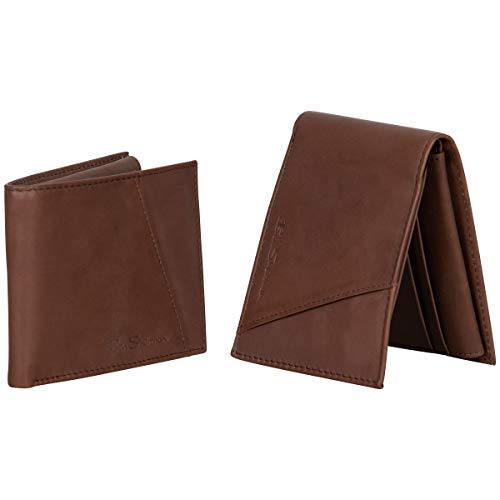 Ben Sherman Men's Manchester Bifold Slim Wallet Full-Grain Leather RFID Minimalist Gift Box, Marble Brown Pa, One Size4