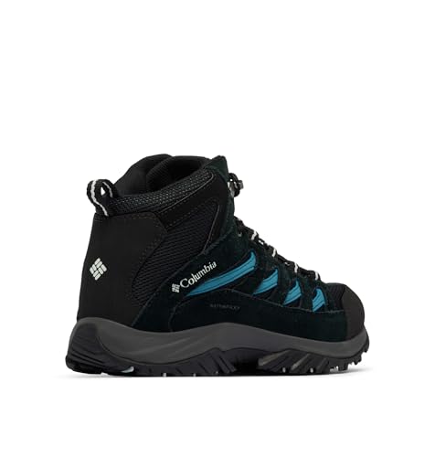 Columbia Womens Crestwood Mid Waterproof, Black/Skylight, 9.5