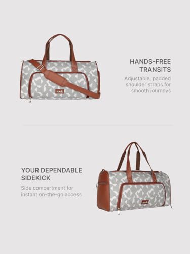 Image of Zouk Weekender Duffle Bag | Perfect 3 Day Trip Duffle for 10 Clothes | Lightweight Foldable Cabin Bag for Men & Women | Full Access Opening, Shoe Pocket & Trolley Sleeve | AravalliAbstract