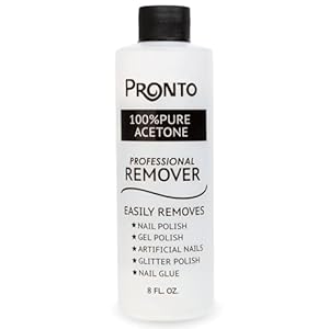 Pronto 100% Acetone Gel Nail Polish Remover – Gel Polish Remover for Nails | Acetone Nail Polish Remover For Nails for Removal of Glue, Gel, Acrylic & Dip | Gel Polish Remover, 8 Fl oz