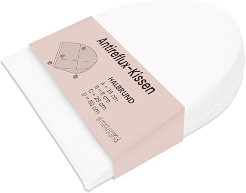 MIMUSELINA Keilkissen Bett Anti Reflux | Ergonomisches Refluxkissen & Wedge Pillow gegen Reflux | Wasserdichtes Schaumstoffkissen halbkreisförmiges Bettkeilkissen 35 x 28 x 6 cm