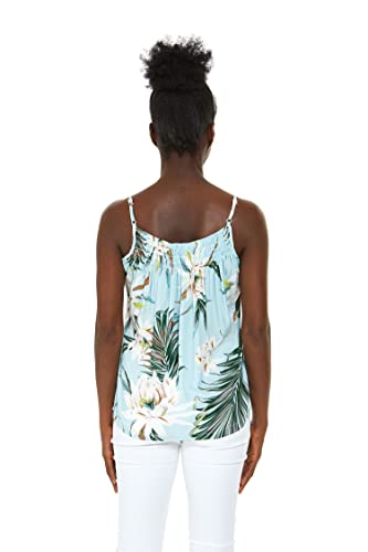 Image of Wispy Cereus Light Blue Family Matching Hawaiian Clothes | Family Matching Outfits • Soft Rayon Fabric • Tropical Floral Print • Vacation Ready • Luau Party Wear
