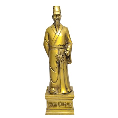 LONDAEE Antique Collection - Estatua de cobre puro Dios Doctor Li Shizhen para decoración de sala de estar