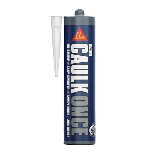 Sika Caulk Once Premium Quality Acrylic Caulk Highly Flexible Fast Drying White 295ml