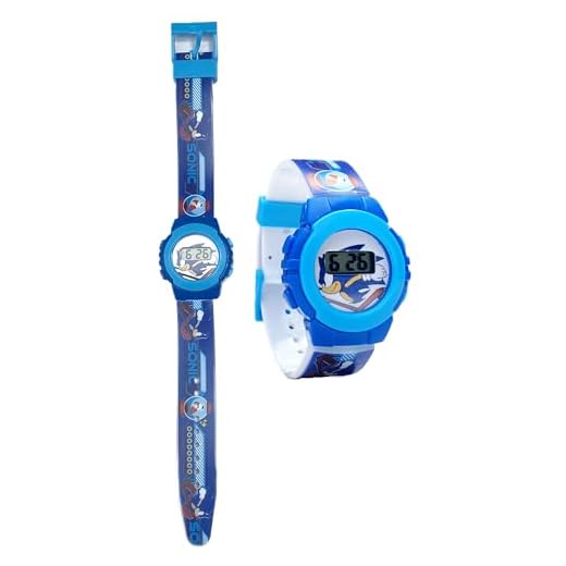 CARTOON Reloj de pulsera digital para niños en caja moldeada, Sonic