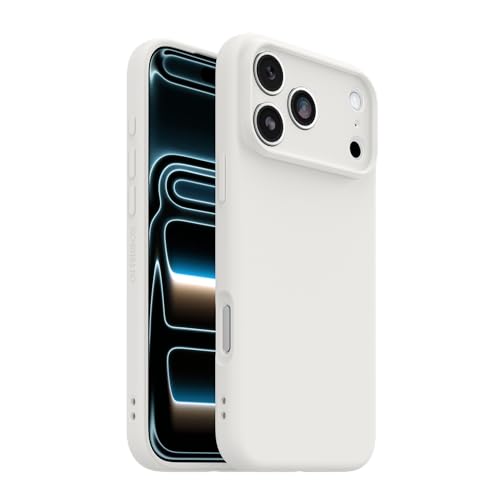 Image of OtterBox iPhone 17 Pro Max Figura Series Case - Crema White - Aesthetic, Silicone Phone Cases, Protective Minimalist Design, MagSafe iPhone Case with Camera Protection