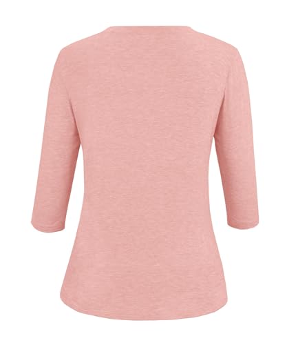 Image of JomeDesign Womens Tops 3 /4 Sleeve Shirts Round Neck Loose Casual Blouses Floral Print Tshirts