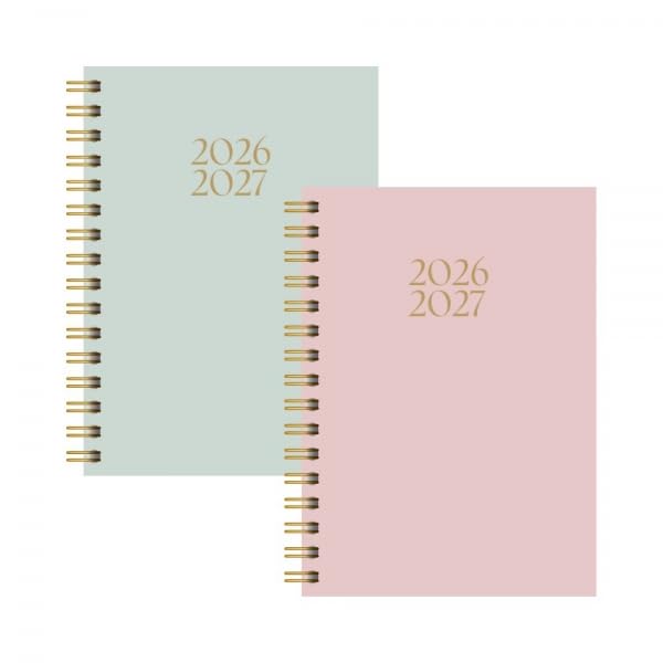 BG (2291) Mid-Year Term Time 2026/2027 Academic Plush Spiral Hardback A5 Week to View Planner, Assorted Colours X1
