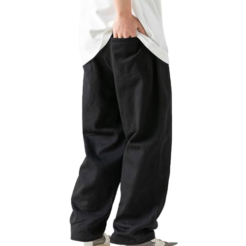 Men's Casual Button Zipper Pants, Mid Waist Jogging Pants, Pleat and Stain Resistant, Lightweight Sports Travel Pant2