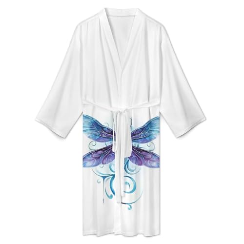 Dragonfly Mystic Bathrobe Spa Robe Unisex Robes Sleepwear Loungewear Lightweight3