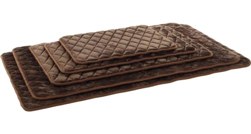 Flamingo Orthopädisches Bett und Kissen für Hunde oder Katzen – XS | Weimar Rechteckig Braun | A: 55,5 cm, B: 38,5 cm, C: 2 cm – Weich, Platzsparend, Ideal für Kleine Tiere