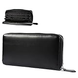 [Legare] [レガーレ] 長財布 レディース メンズ コインスルー ギャルソン 財布 カード28枚収納 大きく開いて使いやすい BOX型小銭入れ 8色 (ブラック)