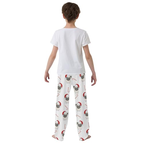 Boys' Pants Animal Christmas Pugs Puppies Dog Long Bottoms Jogger Pants Elastic Waist Trousers with Pockets S-XL3