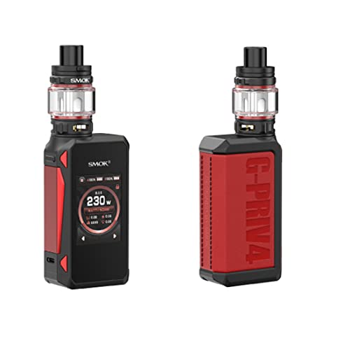 SMOK G-PRIV 4 Kit | 230 W G Priv 4 Mod mit Vollfarb-Touchscreen-Mod und 6 5 ml TFV 18 Mini Tank V18 Mini Coils V9 Mesh Coil Ohne Nikotin (Rot)
