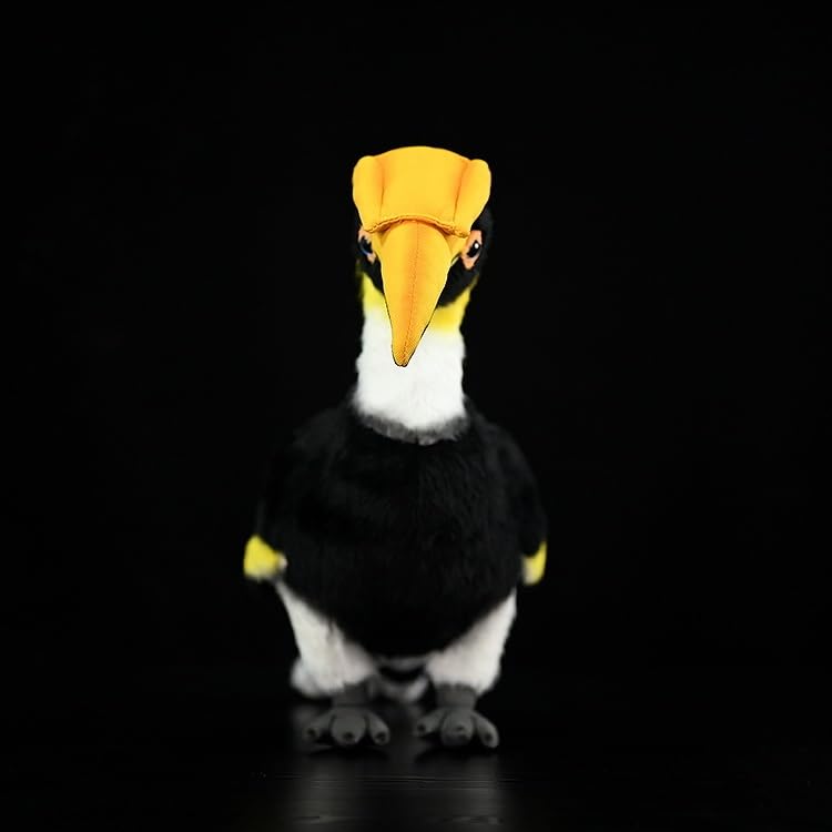 Jouet en Peluche réaliste de Grand calao, Oiseau farci