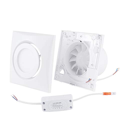 Hon&Guan Wall Exhaust Fan, 4 Inch Exhaust Fan Wall Mount Bathroom Exhaust Fan With Light For Kitchen/Gargage/Hvac System-Ultra-Quiet 55Cfm. #TOP2