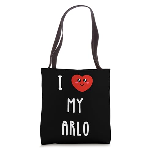 Bolso tote divertido con estampado 'I Love My Arlo Name' miniatura 1