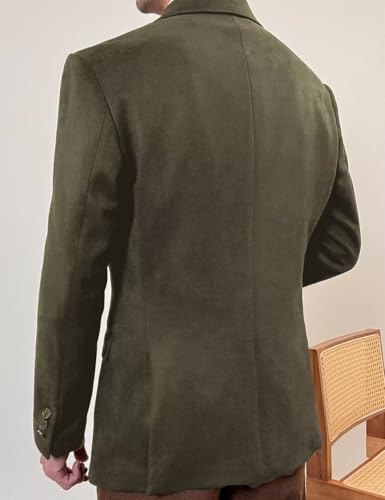 Single Breasted Suede Blazer Jacket for Men Slim Fit Casual Business Tuxedo Notched Lapel Sport Coat2