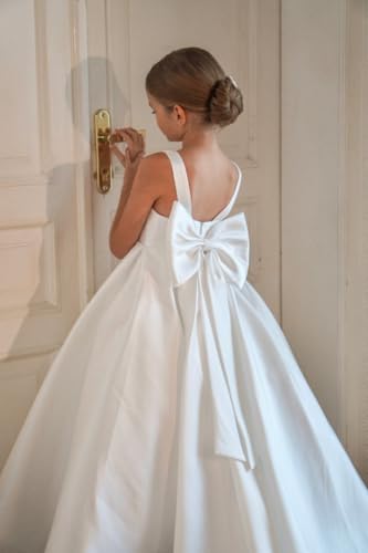 Flower Girl Dress for Wedding Kids Princess First Communion Formal Dresses Pageant Ball Gowns with Bow PY2004