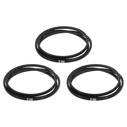 uxcell 3 Pcs 3L690 Classic Wrapped Rubber V-Belt, 69"(1753mm) Outside Circumference, 3L Profile V Belt 3/8" Width 7/32" Height