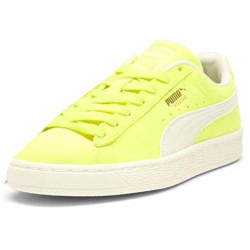 PUMA Womens Suede Neon Lace Up Sneakers Shoes Casual - Yellow2