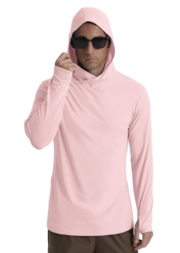 Askdeer Men's UPF 50+ Fishing Shirts Long Sleeve Lightweight Sun Protection Hoodie Shirt UV Hiking Rash Guard Shirts3