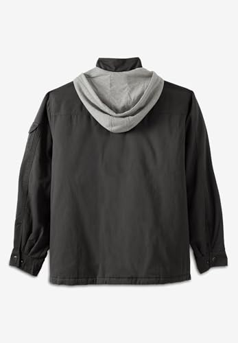 Boulder Creek by KingSize Men's Big & Tall 9 Pocket Twill Utility Jacket With Removable Hood2