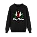 Christmas Family Matching Sweatshirt Long Sleeve Cartoon Print Blouse Shirts Trendy O-Neck Xmas Ugly Shirt for Family on